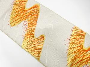 アンティーク　流水に草葉模様織り出し袋帯（材料）